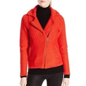 Lucky Brand Knit Asymetrical Zip up Jacket, Orange